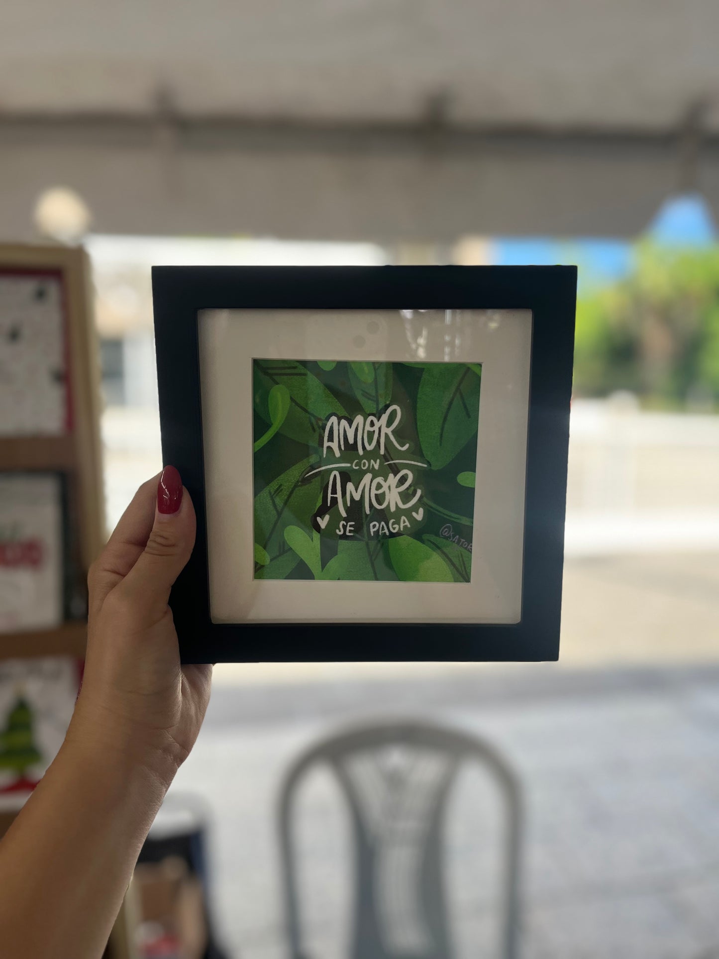 Amor con amor se paga - 6x6 Print - FRAMED